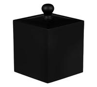 TOYZFRIENDY Boîte de Rangement pour et Cure-Dents avec Couvercle Contenant de Rangement Compact en Noir Mat Pratique pour Accessoires de Salle de Bain