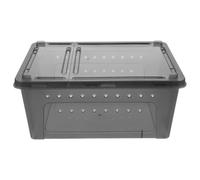 TOYZFRIENDY Boîte d'Élevage pour Reptiles Noire Terrarium Transparent Aération Habitat pour Petits Animaux comme Geckos et Araignées Incubateur Pratique et Résistant aux Intempéries