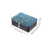 TOYZFRIENDY Boîte Métallique Rétro avec Serrure Boîte de Rangement Multi-usage Tôle Organiseur de Bijoux et Coffret Cadeau pour Bureau et Maison