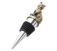 TOYZFRIENDY Bouchon de Bouteille en Alliage de Zinc avec Joint en Silicone Étanche, Bouchon de Vin Fantaisie de Chat Vintage, Conserve Fraîcheur du Vin, Réutilisable, Présent pour Soirées