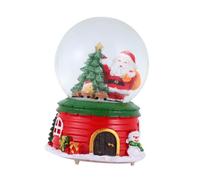 TOYZFRIENDY Boule à Neige de Noël Lumineuse en Cristal Musique Décorations de Bureau et Chambre Socle Stable en Verre et Résine Présent de Noël Original et Ambiance Festive