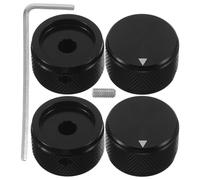 TOYZFRIENDY Boutons de Contrôle de Tonalité Noirs en Métal, Bouton Rotatif Moleté 6mm, Lot de 4 Set de Pièces pour Guitare, Amplificateur et Système Audio, Réglage Précis du Volume Basses