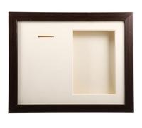 TOYZFRIENDY Cadre Photo pour Médailles 10 Pouces en Bois Noyer Foncé Porte-Badges Unique pour Marathon Cadre d'Affichage Mural pour Médailles et Photos Boîte de Présentation Décorative