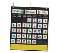 TOYZFRIENDY Calendrier Mural Éducatif pour Garçon Fille avec Poches de Rangement Outil Dapprentissage et pour Maison Salle de Classe Modèle Cactus