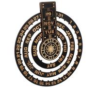 TOYZFRIENDY Calendrier Perpétuel Bois Vintage Décoration Murale Créative pour Intérieur Ornement Suspendu Pratique et Esthétique pour Maison et Bureau