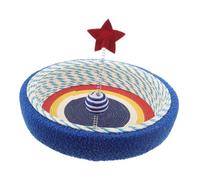TOYZFRIENDY Cat Scratcher Bed with Star Pattern for Indoor Cats Sisal Scratching Pad and Lounge Bowl Compact for Small Pets and Furniture Protection