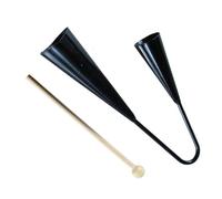 TOYZFRIENDY Cloche Agogo Métallique Double Garçon Fille avec Baguette Bois Instrument Percussion Samba Traditionnelle Éducatif pour Garçons et Filles Portable et Noir