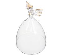 TOYZFRIENDY Cloche en Verre Décorative Ange Bénissant, Dôme Transparent pour Fleurs Préservées, Cloche D’Exposition Anti-poussière pour DIY, Décoration Intérieure et Présents Anniversaire