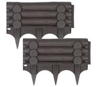 TOYZFRIENDY Clôture de Jardin en Plastique Résistant aux Intempéries 2 Panneaux Imitation Bois Violet Sable Bordure à Piquets pour Potager et Parterre Barrière Anti-Animaux pour Jardin