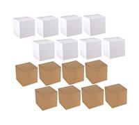 TOYZFRIENDY Coffrets Présents Kraft Marron 20 Pièces Boîte Carrée 10x10x10cm Facile Pour Noël Et Fêtes Décoration Personnalisable Recyclable Pour Âges