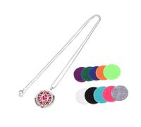 TOYZFRIENDY Collier Diffuseur en Acier Inoxydable Gravé, 1 Set pour Femme | Pads de Recharge Inclus, Parfum Discret au Quotidien, Style Élégant pour Huiles Essentielles et Parfum