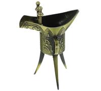 TOYZFRIENDY Coupe à Vin Ancienne Vintage en Alliage de Bronze Vert, Grosse Taille 13,5 Cm, Verre à Liqueur Décoratif Multifonction pour Boissons et Décoration de Table, Accessoire Photo