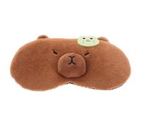 TOYZFRIENDY de Sommeil Pelucheux Occultant Capybara et Grenouille Doux Peau Léger avec Poche Gel Froide Réutilisable Bandeau Confortable pour Voyage et Relaxation