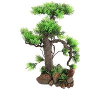 TOYZFRIENDY Décoration d'Aquarium Arbre Artificiel Réaliste en Plastique, Petite Taille, Feuillage de Bonsaï Vert, Ornement Paysager Sûr et Solide pour Aquarium d'Eau Douce, Entretien Facile,
