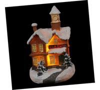 TOYZFRIENDY Décoration Maison Résine Lumineuse Noël Ornement Miniature Style Villa Résine pour Festive Accessoire Romantique pour Fête et Intérieur
