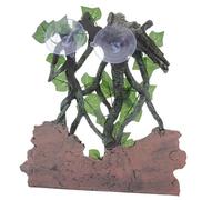 TOYZFRIENDY Décoration pour Terrarium Reptile Résine avec Branche Angle et Roche Accessoire Escalade pour Lézards Serpents Support Ventouse Amovible Matériau Sécurisé et Réaliste