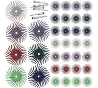 TOYZFRIENDY Disque à Poils Radiaux Abrasifs 1 Pouce 41 Pièces Tige 235/30 MM Assortiment 80 à 2500 pour Ponçage Polissage Métal Bois Bijouterie Outil Rotatif
