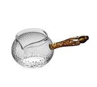 TOYZFRIENDY Distributeur à Thé Verre Borosilicate Transparent Accessoire Pratique avec Bec Goutte Forme Daigle Poignée Isolante et Résistant Aux Chocs Thermiques pour Service de Thé Équitable