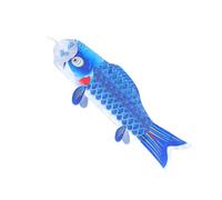 TOYZFRIENDY Drapeau Carpe Japonaise Satin Bleu Décoration de Fête Intérieur Extérieur Style pour Festival Dragon et Maison