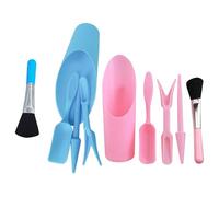 TOYZFRIENDY Ensemble de 2 Kits D’Outils de Jardinage pour Plantes Succulentes Comprenant Pelle Mini Seau Brosse de Nettoyage et Emporte-Pièce Matériaux Robustes Couleurs Rose et Bleu