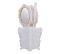 TOYZFRIENDY Ensemble de Peignes Antistatiques et Miroir de Maquillage Taille Moyenne pour Femmes Kit Coiffure Portable Blanc Élégant Pvc Salon de Beauté