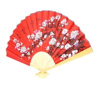 TOYZFRIENDY Éventail Chinois Pliable Mural 50X90 CM en Bambou et Papier Grand Éventail Décoratif Forme Fleur de Prunier Tenture Murale pour Décoration Intérieure Fêtes et Photo Studio