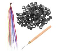 TOYZFRIENDY Extensions de Cheveux Colorées Arc-en-ciel 13 Pièces Synthétiques Haute Température avec Crochet en Bois et 100 Micro-perles pour Femmes et Filles Festival Cosplay