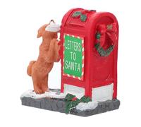 TOYZFRIENDY Figurine Chien Rouge Décorative avec Boîte Aux Lettres Rouge Ornement de Noël pour Décoration de Table Festive Décoration Créative pour Dessert et Village de Noël