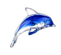 TOYZFRIENDY Figurine Dauphin Décoration Verre Petite Statue Animale Créative Ornement Léger pour Bureau et Maison Cadeau Original