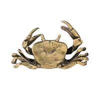 TOYZFRIENDY Figurine de Crabe en Laiton Doré Réaliste Sculpture Océanique Décorative Mini-Statuette Amulette Feng Shui Chinois Objet de Collection Marin pour Bureau et Maison Décoration