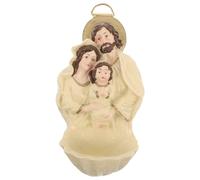 TOYZFRIENDY Figurine Résine Nativité Jésus Suspendue Décoration Religieuse Noël pour Entrée et Mur Cadeau Baptême Communion Confirmation