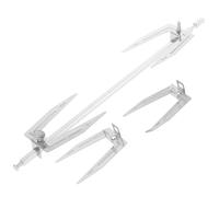 TOYZFRIENDY Fourchettes à Poulet Rôti en Acier Inoxydable Résistantes à Haute Température Lot de 3 Set de Pièces 1 Fourchette Tige de 28 CM et Vis Accessoires pour Cuisson au Four et Friteuse