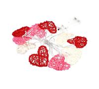 TOYZFRIENDY Guirlande Lumineuse LED en Rotin de Cœur 10 Lampes 18 M Couleurs Mélangées Fonction Lumière Fixe Alimentation par Piles Décoration pour Mariage Anniversaire et Intérieur