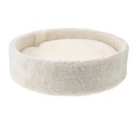 TOYZFRIENDY Hamac pour Arbre à Chat en Polaire Douce Lavable avec Coussin Rond 30 X 30 CM, Nid de Remplacement Beige pour Petit Chat, Accessoire Compatible pour Lit Suspendu D’Intérieur