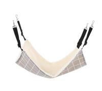 TOYZFRIENDY Hamac Suspendu Chaud pour Animaux de Compagnie en Tissu à Carreaux Gris, Taille Moyenne, Lit D’Hiver pour Chat et Petit Rongeur, Usage Intérieur en Cage, Convient aux Chats