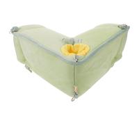 TOYZFRIENDY Hamac Tunnel pour Lapins et Petits Animaux Modèle Angle Droit Taille L Vert Litière Suspendue Semi-Fermée en Tissu Léger Refuge Confortable pour Cages à Hamsters Furets et