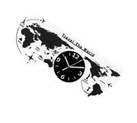TOYZFRIENDY Horloge Murale Carte du Monde Créative Acrylique Décoration Murale pour Salon Bureau Cuisine Design Facile à Installer Cadeau Noël et Nouvel an