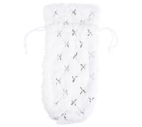 TOYZFRIENDY Housse de Bouteille de Vin de Noël en Peluche Rouge, Décoration Festive Réutilisable Broderie à Sequins, Accessoire de Table pour Fêtes et Présents de Vin