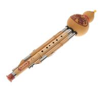 TOYZFRIENDY Hulusi Flûte Ethnique Chinoise Bambou Doré Clé C Instrument à Vent Gourd Naturel Fait Main pour Débutants Amateurs de Musique