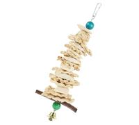 TOYZFRIENDY Jouet à Mâcher pour Perroquet Résistant Os de Seiche Naturel 25 Cm Clochette Accessoire pour Cage Oiseaux Oiseaux de Compagnie