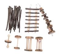 TOYZFRIENDY Jouets à Mâcher pour Lapins et Hamsters, Accessoires Naturels en Bois, Lot de 7 Set de Pièces, Taille pour Cage, Usage Quotidien pour Petits Rongeurs et Cochons D’Inde