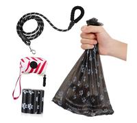 TOYZFRIENDY Laisse pour Chien avec à Déjections et Distributeur Corde Nylon Résistante pour Promenade Extérieure Kit Pratique pour Animaux de Compagnie
