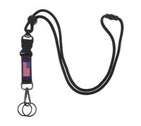 TOYZFRIENDY Lanière Tour de Cou Drapeau Américain Cordon Robuste avec Clip Détachable Porte-badge Léger pour Clés et Téléphone Portable Style Patriotique