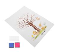 TOYZFRIENDY Livre d'or Arbre à Empreintes Digitales, Kit De Révélation De Bébé 1 Affiche, 2 Encreurs Bleu Et Rose, Décoration Fête Prénatale, Souvenir Personnalisé pour Baby Shower