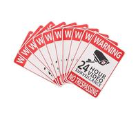 TOYZFRIENDY Lot de 10 Autocollants de Vidéosurveillance Extérieurs en Vinyle 14,7 X 9,9 Cm, Panneaux D’avertissement de Caméra de Sécurité Résistants aux Intempéries, pour Maison,