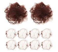 TOYZFRIENDY Lot de 10 Filets à Chignon Élastiques 7mm X 70cm en Maille Fine Marron pour Danseuses Infirmières Hôtesses Coiffure Professionnelle et Ballet