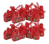 TOYZFRIENDY Lot de 10 Moulins à Vent Miniatures Vintage Rouges en Plastique Solide, Modèles Décoratifs pour Micro-paysages, Jardins Féeriques et Accessoires de Pots de Fleurs, Maison de