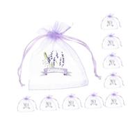 TOYZFRIENDY Lot de 10 Sachets Vides en Filet Lavande à Cordon de Serrage, Paquet en Organza Violet Clair Respirants, Multifonction pour Rangement Maison, Présents et Décoration