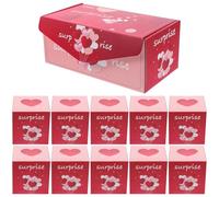 TOYZFRIENDY Lot de 10 Set de Boîtes à Bonbons Rebondissantes Pliables en Papier Rose Fuchsia Paquet Présent Coffret Présent Créatif pour Saint-valentin Anniversaire et Fête Original et Festif