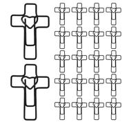 TOYZFRIENDY Lot de 100 Trombones Métalliques Noirs de Croix et Cœur, Clips de Marquage pour Notes Bibliques, Pinces à Papier Polyvalentes pour Bureau, Étude Biblique et Journal Chrétien